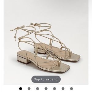 J Crew Gold Strappy Ankle Gladiator Ballet Sandals Low Heel